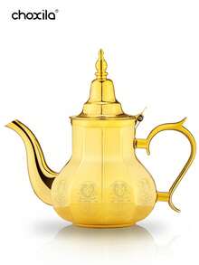 choxila 1pc Stainless Steel Moroccan Teapot, Mint Teapot, Large Capacity Arabic Coffee Pot, Turkish Coffee Kettle, For Home Or Travel - Pot - View 13