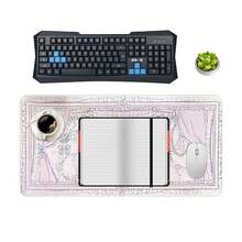 Pink Cat Princess Mouse Pad 15.75x31.5 In, Large Anime Gaming Keyboard Laptop Desk Mat, Non-Slip Rubber Base, Big Extended Desk Protector For Home Office - Rectangle - View 6
