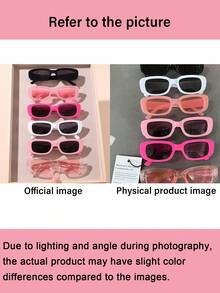 6 件装方形框架时尚眼镜，青少年时尚个性化方形眼镜