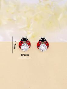 S925 Sterling Silver Ladybug Earrings/Suitable For Women's Daily Commuting/Gift For Family And Friends' Birthdays And Anniversaries - Multicolor - View 4