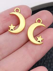 Multi-Piece Hollow Moon Wooden Pendant, Suitable For Wedding Party Decoration, DIY Painting Hanging Items, Eid Al-Fitr Blessing, Ramadan Blessing - Wood Color - View 9