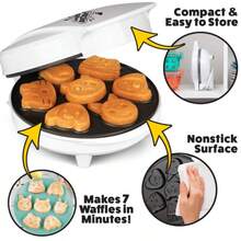 Esta gofrera eléctrica antiadherente viene en 7 adorables formas de animales, perfecta para el desayuno y las fiestas. Se calienta rápidamente, es fácil de usar y sencilla de guardar. Es el regalo perfecto para toda la familia. - Blanco - Ver 2