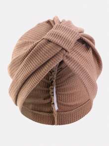 1pc Women's Autumn Breathable Waffle Grid Square Headscarf Hat, Style Headwrap, Suitable For Daily Use - Multicolor - View 14