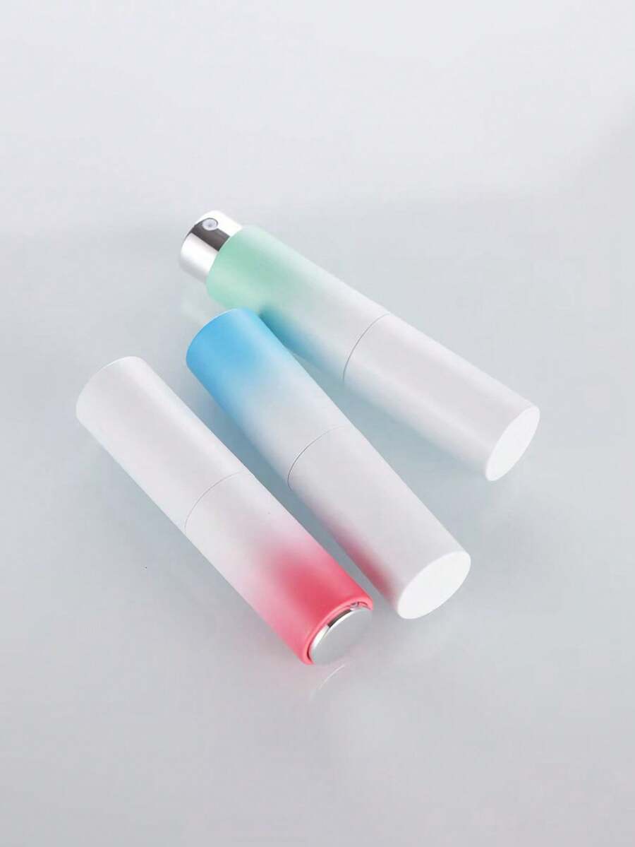 1 pieza Botella de spray de aire de cambio de color gradual de 8ml, botella de subempaque de perfume tipo prensa giratoria, mini botella de spray de perfume recargable de vidrio, recipiente de agua de cosméticos, perfume, aromaterapia, herramientas de belleza DIY, artículos de viaje necesarios