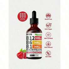 Selling Fast!Nusava Organic B12 Liquid Supplement Drops 5000mcg With B6 B1 Niacin Folate Raspberry Flavor 4 Fl Oz Non-GMO Gluten-Free Vegan Edible Healthcare Vitamin Dietary Fitness Optimum. Women's Health. - 1 CÁI - Xem 8
