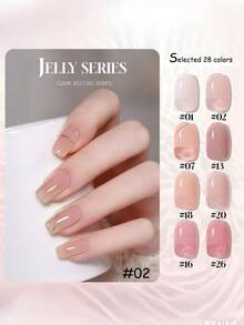 Miss Comoy 15ML 果冻指甲油 2025 春夏新款热销冰透明裸色粉色指甲油 DIY 美甲沙龙特供 - 彩色 - 查看 1