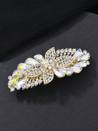 【梦幻仙女风】夸张3D蝴蝶翅膀弹簧发夹，女士发夹，水钻Y2K哥特风发饰，仙女风超大侧夹马尾夹，适合婚礼、派对、日常佩戴，个性头饰，发饰，爪夹，发夹，发卡