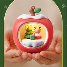Night Light In The Shape Of A Fruit-Shaped House, Portable Ambient Light With A Christmas Motif - Red - View 4