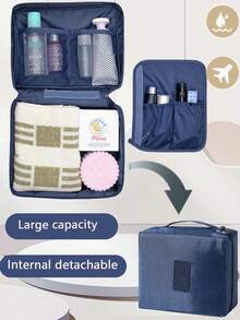 1个大容量多功能化妆包，旅行洗漱包，大容量美妆收纳包，浴室美妆收纳包。适合收纳洗漱用品、彩色笔、眼影刷、卫生巾、口红、化妆笔、眼影镜等。
