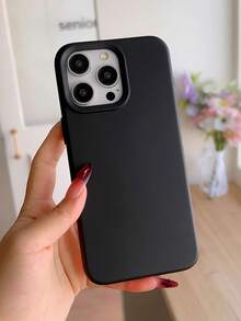 Ốp lưng điện thoại silicon lỏng chất lượng cao có nút bấm rãnh, tương thích với Apple 17 16 15 14 13 12 11 Pro Max, kết cấu cao su mềm như sáp, thân thiện với da - màu đen - Xem 3