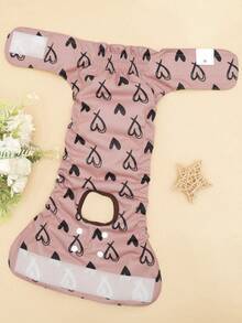 1pc Heart-Shaped Dog Diaper, Washable, Available In Small, Medium And Large Sizes, Reusable, Suitable For Puppy Heat Cycles - Multicolor - View 6