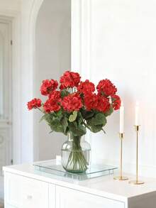 1/80 piezas Ramo de flores de begonia de seda artificial, adecuado para arreglos florales de boda de primavera/otoño, también para decoración de Día de la Madre/Día del Padre/cumpleaños/fiesta/boda/habitación/hogar/cocina/dormitorio/sala de estar/mesa de comedor/ramo de novia/decoración de jardín exterior - Rojo - Ver 8