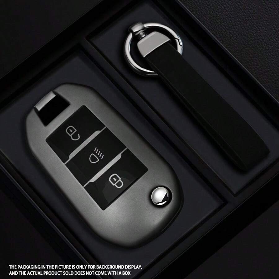 Black Samurai Style TPU Car Key Fob Cover Suitable For Peugeot 208 308 408 508 2008 3008 4008 5008 And Citroen C3 C4 Cactus C6 C8 - A Type - View 1