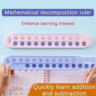 1 pieza Regla de descomposición matemática, regalo y premio, herramienta de aprendizaje aritmético de 1er grado, regla de suma y resta, suministros educativos