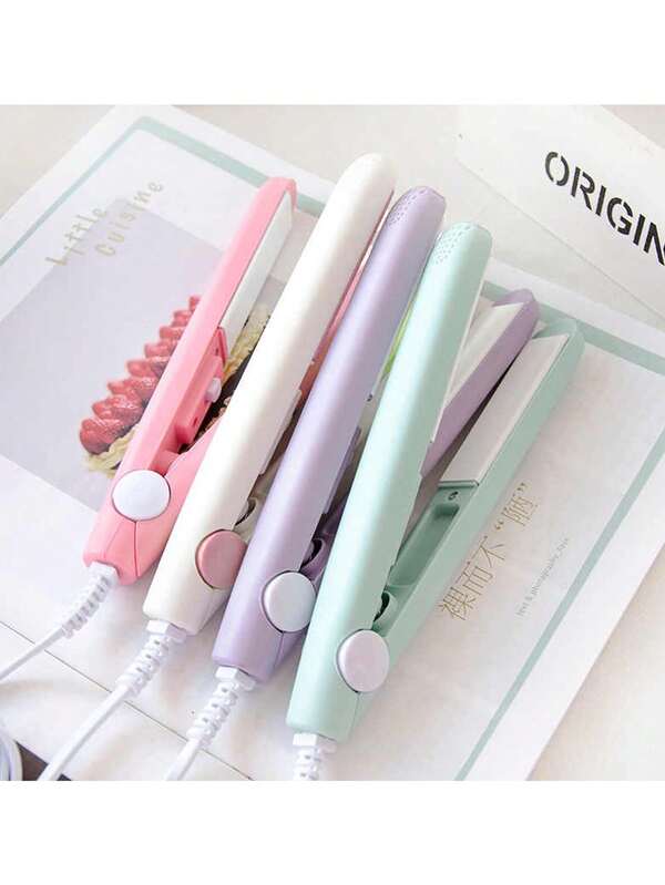 Mini Plancha Alisadora y Rizadora Para Cabello Portátil, Plancha de Bolsillo, Con Estuche, Calentamiento Rápido, 2 en 1