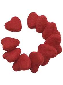 20pcs/5pcs Valentine's Day Red Felt Heart Decoration, Wedding, Valentine's Day, Anniversary, Holiday Party DIY Wreath Accessories, Vase Filler, Gift For Friends And Family, Heart-Filled Wreath Ornaments, Holiday Desktop Decorations. - Multicolor - View 7