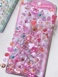 3D立体浮雕箔贴纸，厚实卡通动物水晶手机壳装饰贴纸 - 彩色 - 查看 15