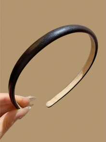 6条儿童可爱简约时尚卡通皮质发箍，百搭优雅复古风防滑发饰，适合女孩佩戴 - 彩色 - 查看 6