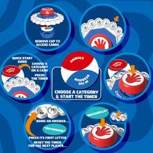 BASTA! Crazy Letter Spinner Board Game Instructions, Team Building, Fun Gathering, Parent-Child Game (The Color Of The Card Holder Cover Is Random) - Multicolor - View 3