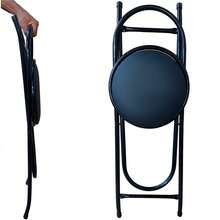 Compact Folding High Stool, 70 Cm High, Black, For Apartments And Various Environments - Black - View 3
