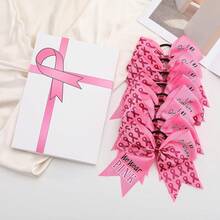 Inch Breast Cancer Awareness Cheer Bow Large Glitter Hair Bow Pink Ponytail Holder Elastic Hair Ties Cheerleader Girls Set Of 8valentine's Day U1QL - 6 - Xem 3