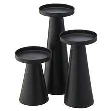 Bronze/Black Metal Pillar Candle Holder, Modern Iron Column Candlestick, Centerpiece For Dining Table, Birthday Party, Wedding, Home Decor, Gift Gifts Graduation - Black - View 7