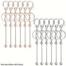 5/12pcs Fashionable Alloy Bar Keychain Setting For DIY Keychain Making(Excluding Beads) - Key Bar Combination Set - View 11