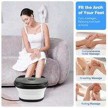 GSYY Collapsible Foot A Bath With Heat Remote Control Temperature Control Bubb Pu Stone Red Lig  16 Mas Roller Pedicure Foot A Foot Soaker For Soothe And  Tired Feet - Black - View 6