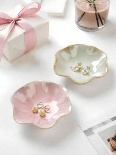 Ceramic INS-Style Home Creative Ornament Storage Tray: Kiln-Changed Small Dish Jewelry Storage Decorative Plate, Jewelry Display Tray