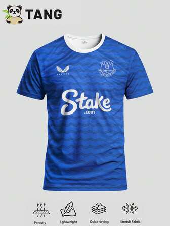 埃弗顿 25/26 赛季主场男士足球球衣及圆领舒适运动上衣，适合比赛、足球训练、休闲及度假穿着，亦可作为礼物赠送。