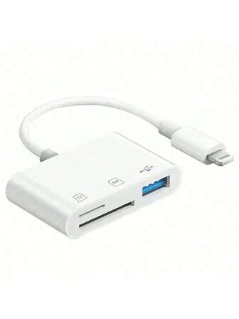 1 pieza Lector de tarjeta SD Adaptador de cámara digital USB 3 en 1, lector de tarjeta SD para Tipo-C, ranura de tarjeta 3 en 1 Lector de tarjeta de memoria que admite tarjetas SD y TF, visor de cámara trail, adaptador de tarjeta SD, lector de tarjeta micro SD portátil sin necesidad de aplicación, Conexión automática compatible con iPhone 14/13/12/11/X/8/7/ iPad y adaptador de tarjeta micro SD