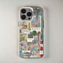 Suitable For  16/15/14/13/12/11 Pro Artistic Claude Monet - Inspired Collage, Aesthetic Impressionist - Themed Graphic Mobile Phone Case, Using PC Material, Fashionable And Beautiful Protective Case Gifts For Family, Frids, Kids, Birthday,Spring, Holiday, Boyfrids, Girlfrids, Valtine's Day. Christmas Accessories. 1PC, Hot Selling Christmas Pattern Design Black Phone Case, Shockproof Protection, Raised Screen And Camera Protection, Matte Simple And Lightweight Compatible , Series, Easter Gift, Christmas Halloween Decoration/Birthday Gift, Girlfriend, Boyfriend, Friend Or Oneself.  17 Pro Max Case Fall Christmas Navidad  16 Case  17 Funda Para   17 Pro Max Case For Women  14 Cases Phone Cases  14 Cover  Case For  17 Pro Max Christmas Phone Case Case - Trộn màu 2 - Xem 1