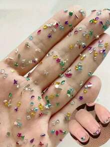 1000pcs Colorful Rhinestone Nail Art Accessories,Rinestones, Multi-Shaped Crystal Flat Back Nail Gems, 3D Three-Dimensional Flat Back Nail Art Accessories, DIY Nail Design Accessories, Fragrance-Free, For Foot, Hand, And Nail Care, Nail Products, Suitable For Nail Decorations, Phone Cases, Hair Clips, Makeup, And Other DIY Craft Decorations, A Must-Have For Women's Nail Art Decorations,Nails,Nail Charms,Nail Supplies,Christmas Nails - Nhiều màu - Xem 7