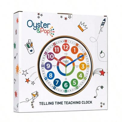 Learning Wall Clock - Silent Analogue 10 Inch Teaching Clock For Classrooms And Children's Bedrooms - Makes Telling T...