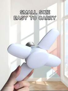 1/2/4pcs E27 LED Bulb Fan Blade Timing Light - AC85-265V, 28W, Foldable Ceiling Light, 3D Printed Design, For Indoor Use, No Battery Required, Modern Indoor Ceiling Lighting, Sturdy And Durable Structure, LED Bulb - Folding Leaf Light White Light - View 3