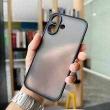 Elegante funda para iPhone 17, 16, 15, 14, 13, 12 y 11 con tacto similar al de la piel, con borde de TPU suave y parte trasera mate translúcida dura, diseño delgado y resistente a los golpes, adecuada para hombres, mujeres y niñas. - Negro - Ver 3