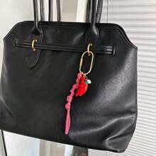1pc Unique Design Tassel Heart Agate Beaded Bag Charm Accessory Unisex Versatile For Gift And Daily Use Keychain Purse Charm Keyring Y2K - Multicolor - View 8