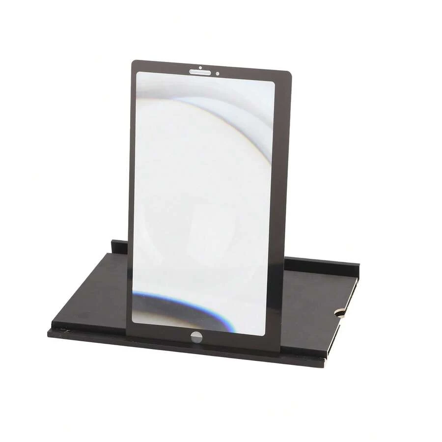12-Inch Phone Screen Magnifier With Wood Look – High-Definition 3D Eye Protection Stand With Horizontal And Vertical Design (Ultra HD, Black Wood Look)