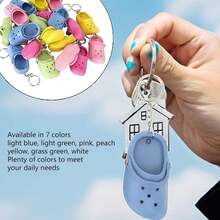 7pcs Cute Shoes Charms,Shoe Keychain, Keychain Shoe Mini, Silicone Slipper Key Chains Cute Soft Hole Sandals Key Ring Shoe Keychains Pendant Decoration For Backpacks CarsChristmas - 1 - 查看 9
