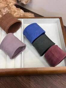 5入高彈性髮圈，加厚天鵝絨防滑髮帶，強力彈性髮圈，美妝居家髮飾配件 - 彩色 - 查看 6