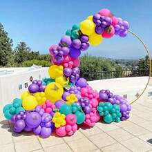 25/55 piezas Conjunto de globos de látex coloridos con acabado brillante y vibrante, perfecto para el Día de San Valentín, bodas, cumpleaños, compromisos, graduaciones, aniversarios, baby showers y decoraciones de fiestas, ideal para arcos de globos, montaje de mesas o decoración de eventos románticos interiores y exteriores - Multicolor - Ver 7