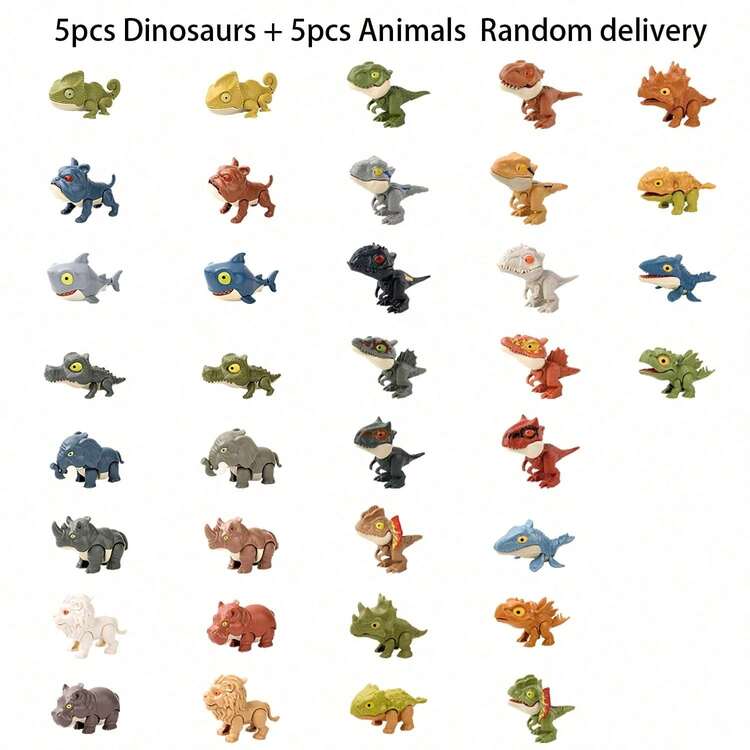1 pieza/4 piezas/7 piezas Modelo de dinosaurio para niños, modelo de dinosaurio novedoso, juguete de animal de dinosaurio articulado, estilo aleatorio enviado, sin duplicados, juguete transformable, color y estilo aleatorios, regalo de Halloween - Multicolor - Ver 7