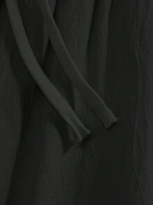 2pcs/Set Men's Loose Thin Black Long Sleeve Mandarin Collar Shirt + Pants Suit, Summer Vacation Casual Style, Lightweight Outfit Ideal For Husband/Boyfriend To Beat The Heat - Black - View 8