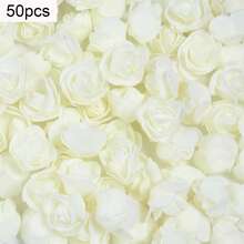 50 pièces Têtes de fleurs de rose artificielles, fleurs en mousse de PE convenant pour ours en rose DIY, décoration de mariage, emballage cadeau, accessoires cheveux - Multicolore - Voir 11