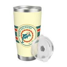 Dolphins Football Team Gift For Men Dad Grandpa Husband Funny 20Oz Stainless Steel Tumbler Cup Man, Car Lovers Travel With Christmas Gifts Made In USA   Sports Coffee Mug,Stainless Steel,Insulated,Classic Collection Fans - trắng - Xem 2