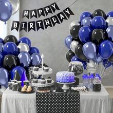 51 pezzi/31 pezzi Set di palloncini in lattice da 10 pollici di colore blu navy, nero, blu metallizzato, argento metallizzato, adatti per San Valentino, Capodanno, feste di compleanno, addii al celibato, decorazioni per matrimoni, cerimonie di laurea, feste di pensionamento - Multicolore - Visualizzare 8