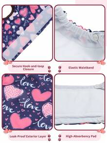 3pcs Reusable Washable Female Dog Diapers, Designed For Female Dogs, Heat Resistant Training Pants Suitable For All Small Breeds - Multicolor - View 4