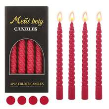 4 件 10 英寸锥形普通蜡烛，浅/深粉色/柔和色系列，适用于家居装饰、婚礼装饰、餐桌装饰、闺蜜礼物、女士礼物、冬季礼物、生日装饰、烛光晚餐、烛台、宴会、婚礼、情人节、无香蜡烛、浪漫装饰、四季皆宜 - 彩色 - 查看 25