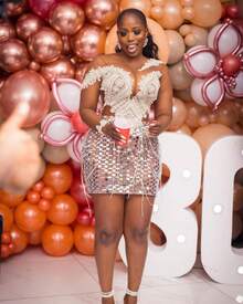 Spring And Summer Women's Sexy Sequin Evening Dress Bodycon Dress New Style - 金色 - 查看 3