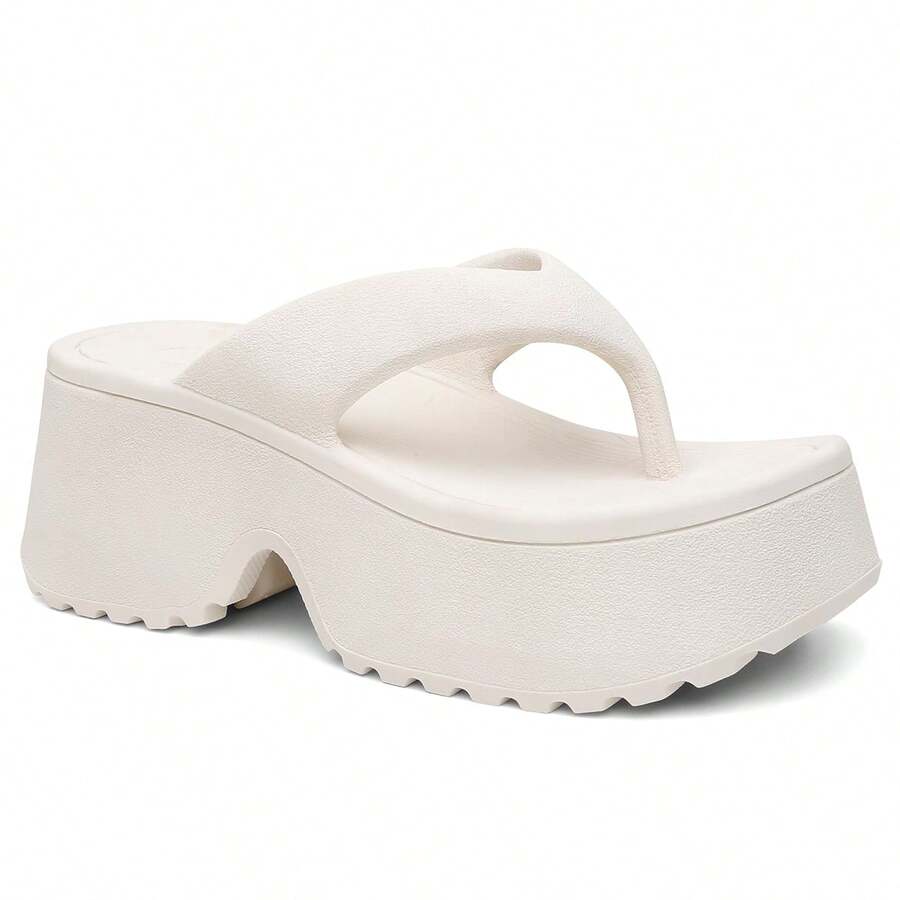 Women's Heeled Flip-Flops: Style And Modernity - 香檳色 - 查看 1